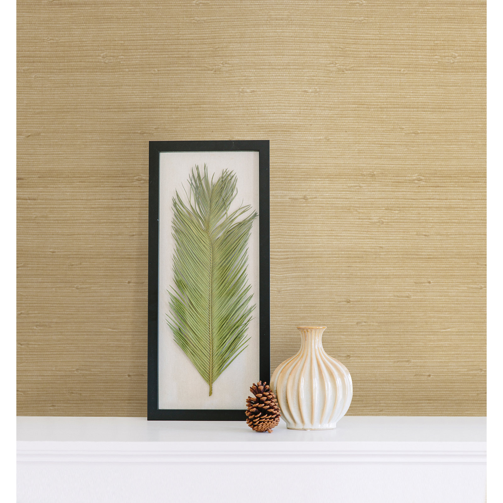 Kent Grass Cloth Wallpaper, Cream