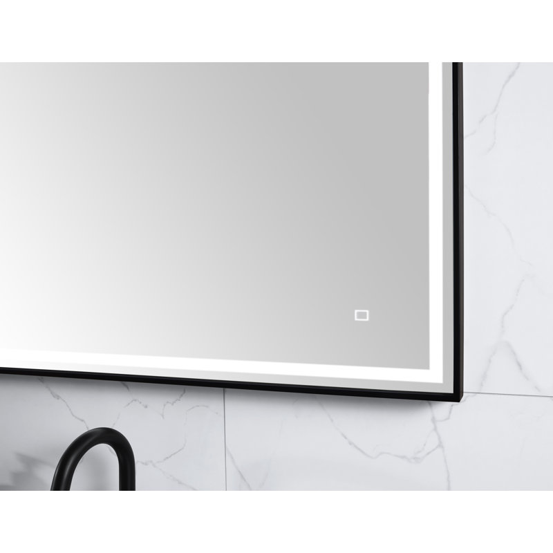 Miroir de salle de bain Monn, Noir, 27,5 po x 39,4 po