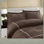 Ensemble de literie de luxe en micro velours côtelé 7 pièces de luxe, brun grand, design moderne élégant