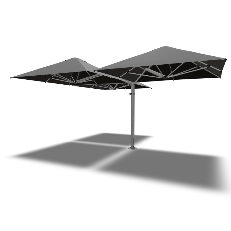 Shadowspec Unity™ Trio Square Umbrella, Black, 10 ft, In Ground Anchor