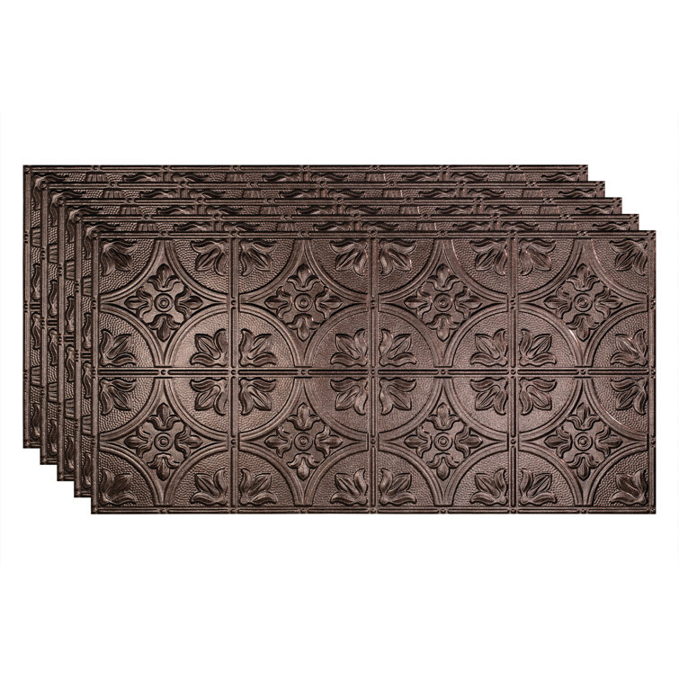 24.375'' L x 48.375'' W Embossed Vinyl Glue Up Ceiling Tile
