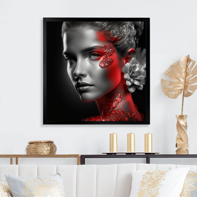 Vintage Stylish Red Ornated Lady " Vintage Stylish Red Ornated Lady "