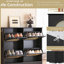 Armoire à chaussures à conception étroite avec 4 tiroirs rabattables, range-chaussures élégant pour l'entrée avec 4 portes en rotin, étagère à chaussures pour 2-769479057