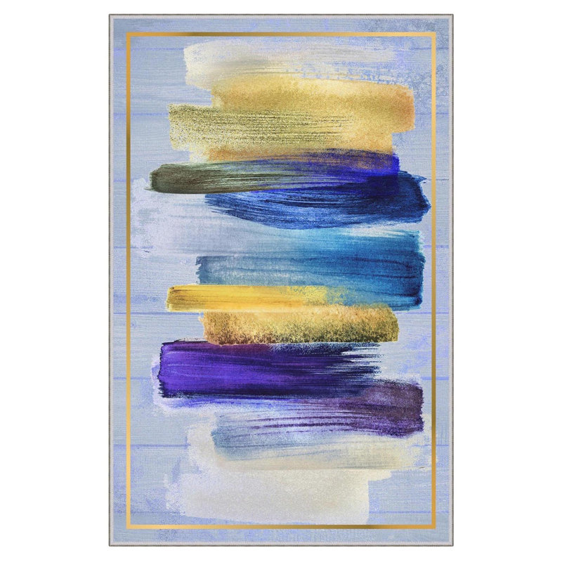 Elegant Hall Carpet, 2.6 x 9.8 Feet | 100% Polyester, 650 g/m², Pile Height: 0.3 Inches | Antibacterial, Non-Slip PVC Dot Underside | Machine Washable, 3D Digital Printing, Ideal for Modern Living Spaces