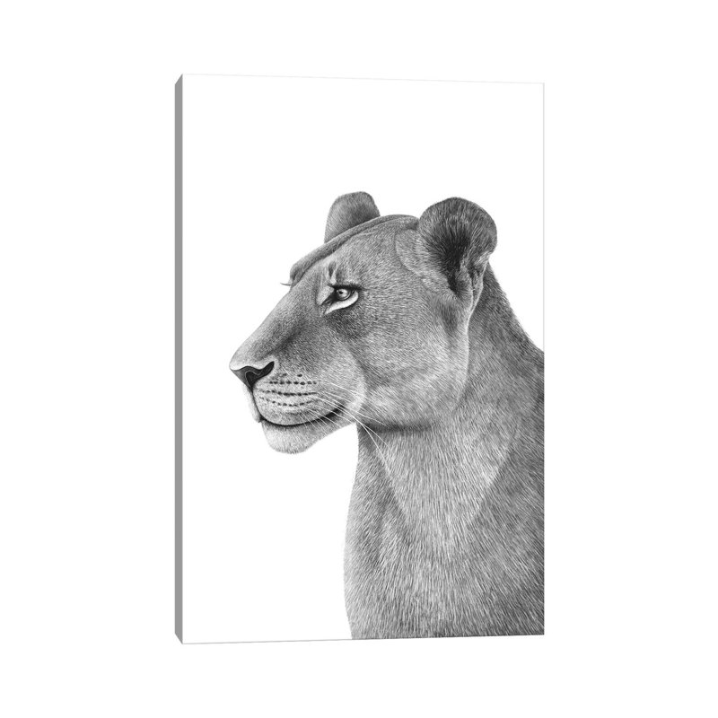 Lioness by Valeriya Korenkova - Wrapped Canvas Painting, 45.72cm H x 30.48cm W x 1.905cm D