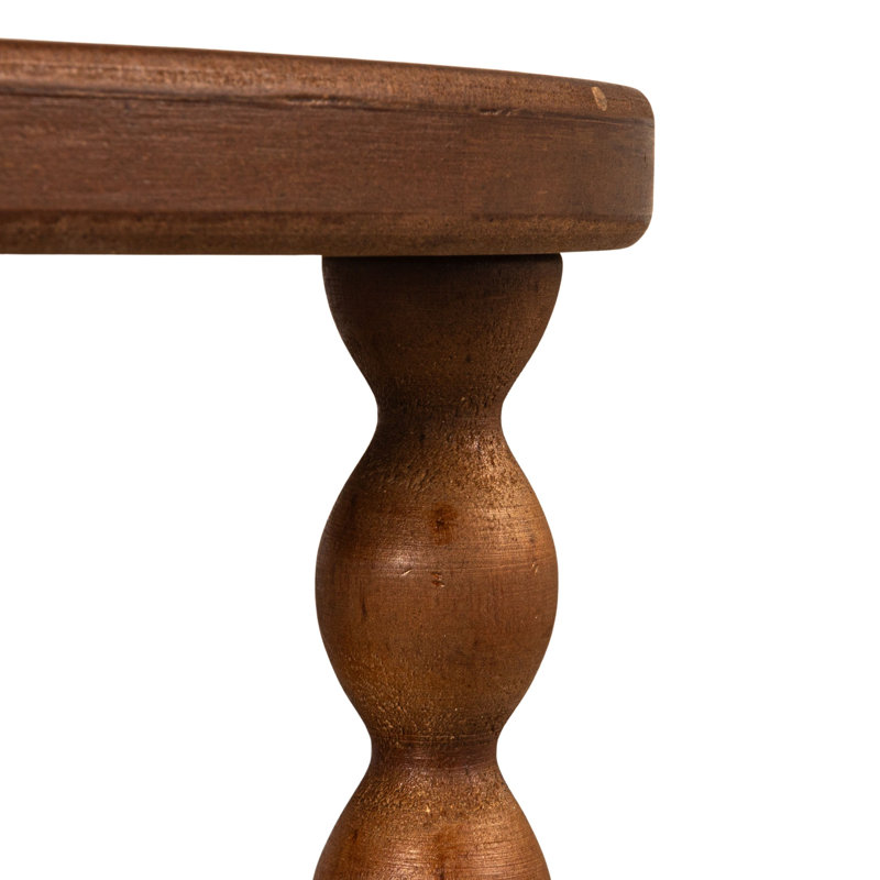 Bobbin Leg Round Wood Accent Table, Walnut