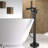 Modern Bathtub Faucet With Hand Shower - Matte Black, 6 Gpm Flow Rate, Corrosion Installation In Black Design, Rust & , 1 Hole, Easy Install