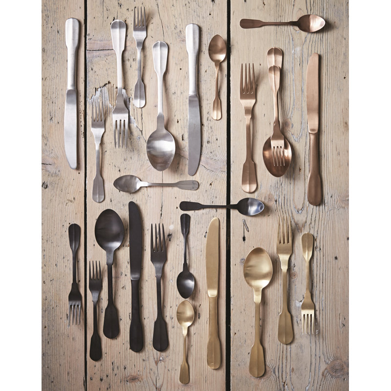 Madrid 5 Piece 18/10 Stainless Steel Flatware Set, Service for 1, Copper