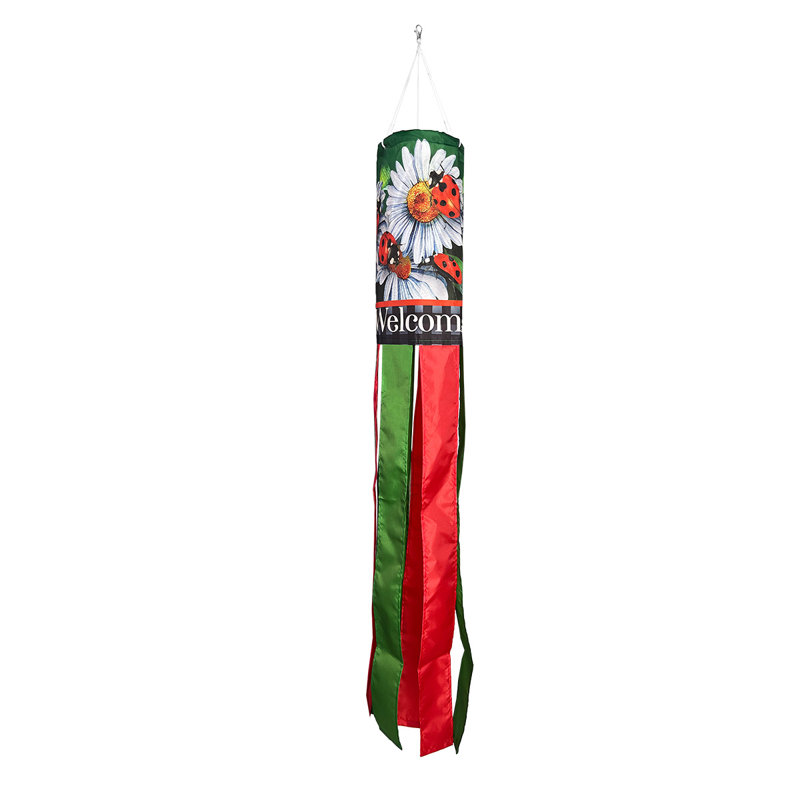 Ladybugs And Daisies Windsock