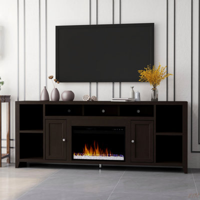 Meuble télé 84 po avec foyer électrique pour téléviseur de 95 po ou moins, assemblage minimal