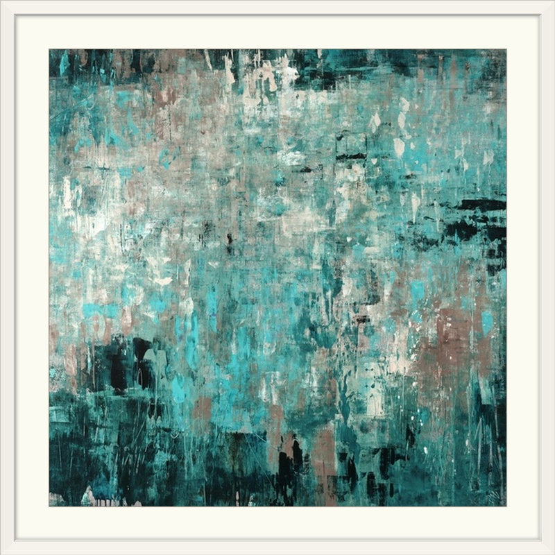 Impression «verre de mer», Cadre blanc, 24" H x 24" L x 1" P