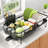 Expandable Stainless Steel Dish Drying Rack With Utensil And Cup Holders For Kitchen Counter