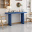 Console en placage de chêne bleu marine avec art sculpté pour le vestibule, le couloir et le salon-1543272498