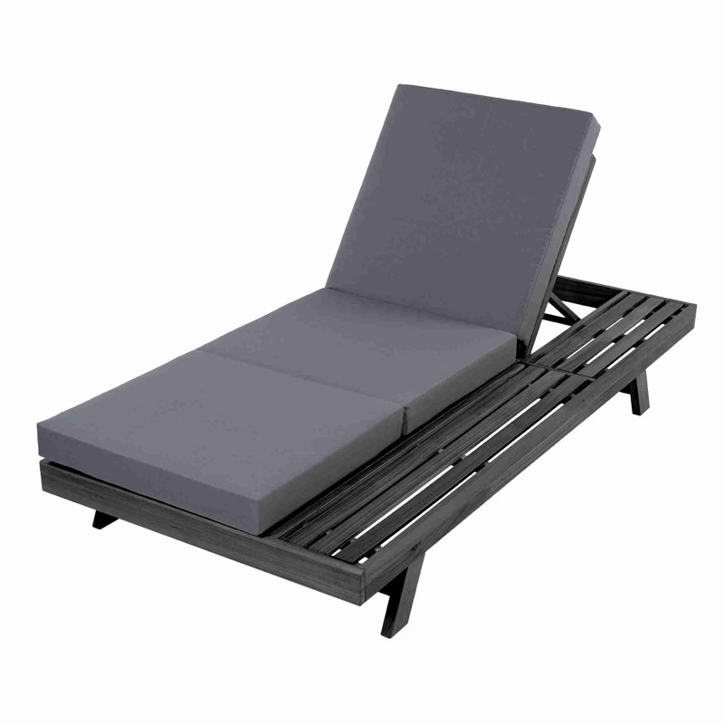 Lounge Chaise Set, Dark Gray, Black