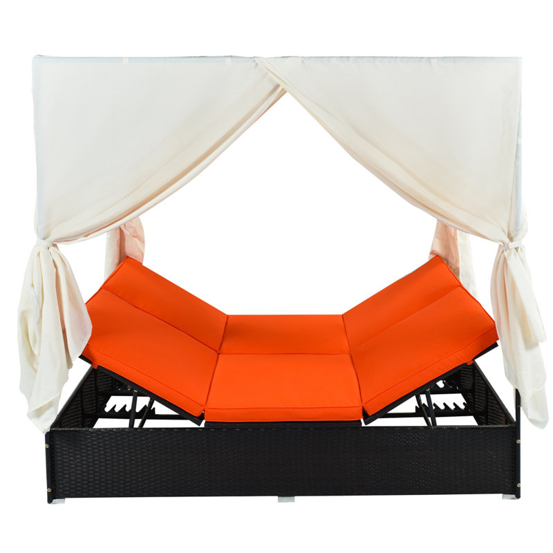 Ensemble de conversation d'extérieur 2 personnes avec coussins Quido, Orange