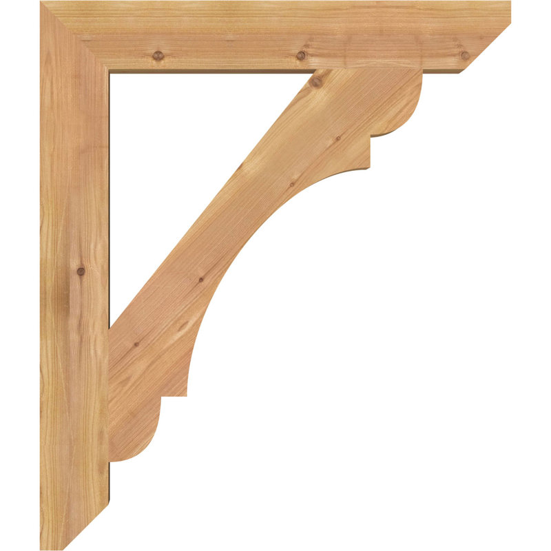 Support en bois / corbeau, Cèdre rouge de l'Ouest (lisse), H 28 po x l 3,5 po x P 24 po