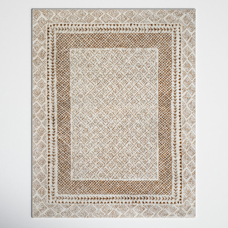 Calvo Machine Woven Oriental Brown Area Rug, Rectangle 7'10" x 10'