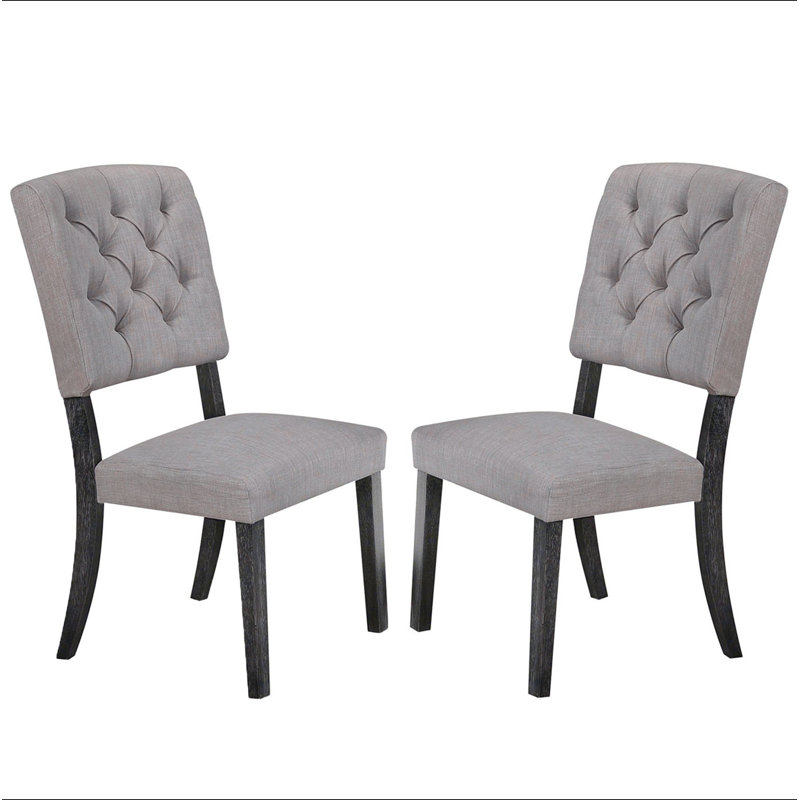 Ensemble de 2 chaises d'appoint avec siège et dossier rembourrés en tissu
