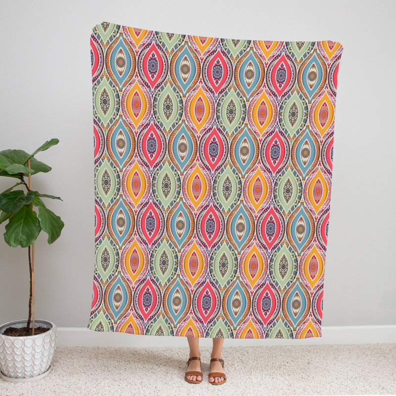 Throw Blanket, 51" W x 60" L, Abstract, Multi Color