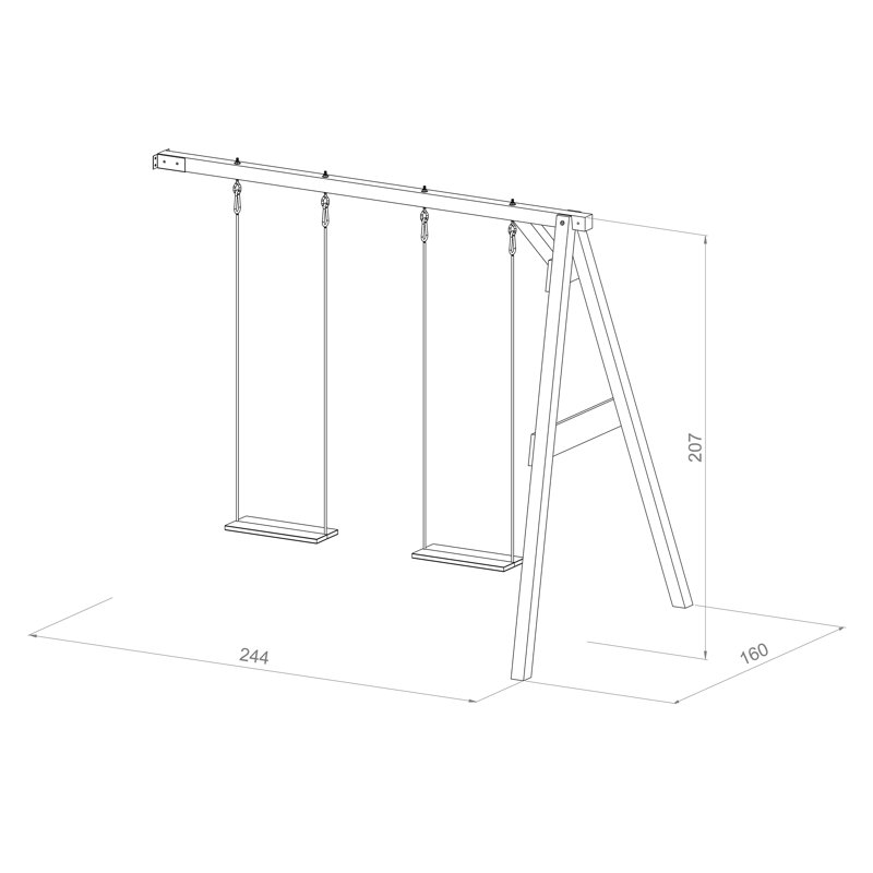 AXI Hemlock Swing Set with 2 Swing(s), Grey/White