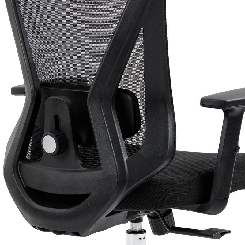 Chaise de bureau en maille avec appui-tête et soutien lombaire vraiment ergonomique, noir