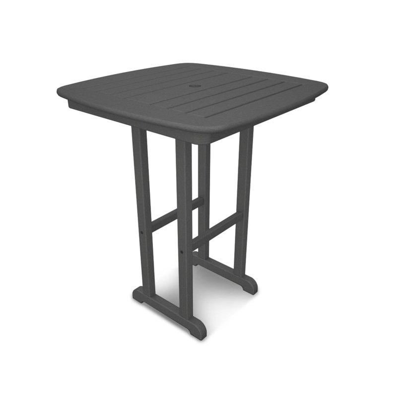 POLYWOOD Nautical 31" Counter Table, Slate Gray, 37"H x 31"W x 31"D
