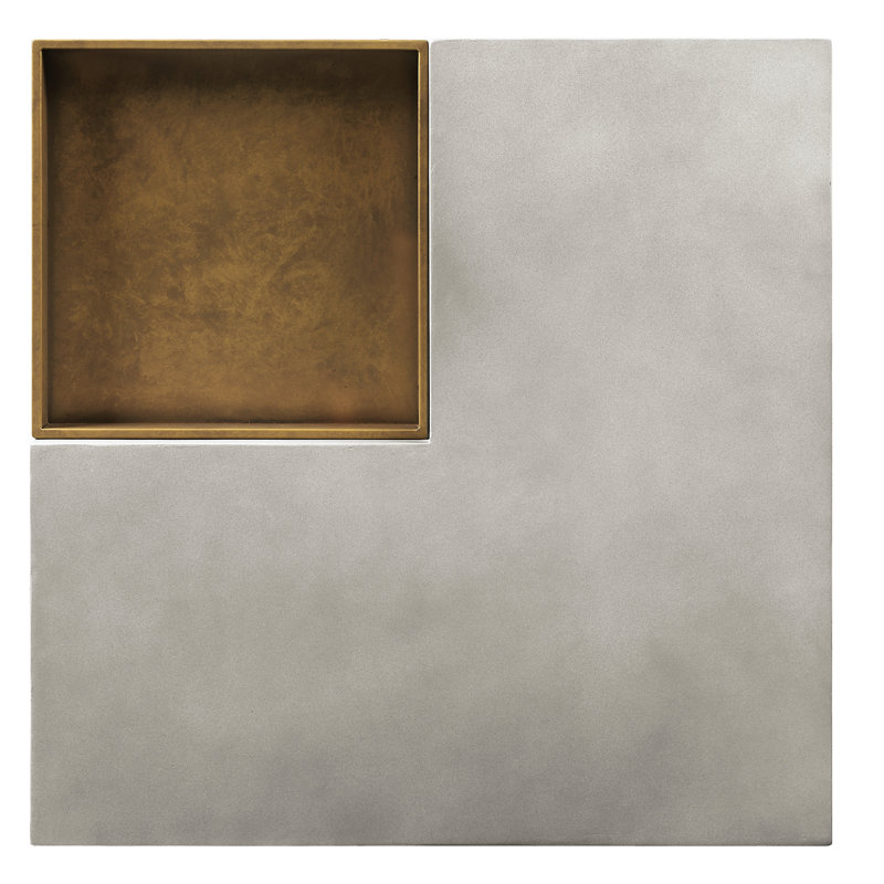 Superbe table basse en ciment gris et rangement spacieux et durable