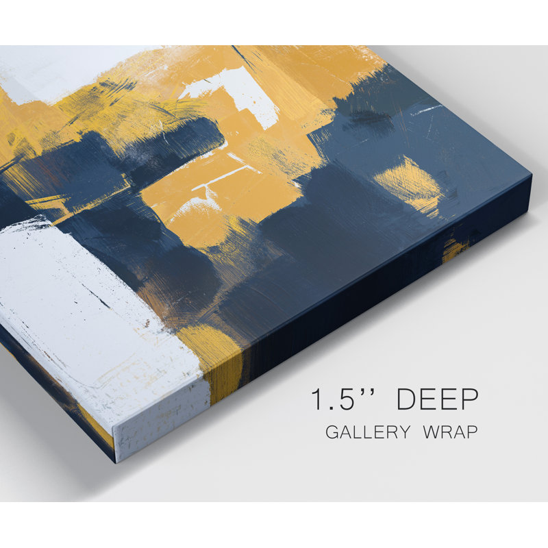 «Navy & Gold I», reproduction sur toile tendue, H 16 po x l 16 po x P 1 po