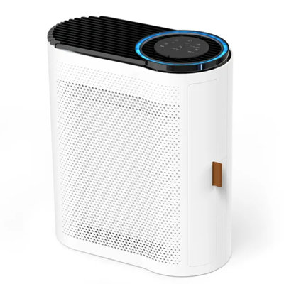 White High Efficiency Air Purifier with Air Quality Sensor Auto Mode, Ultra Quiet Sleep Mode Timer Air Cleaner for Dust Pet Dander Smoke Pollen Bedroom Office