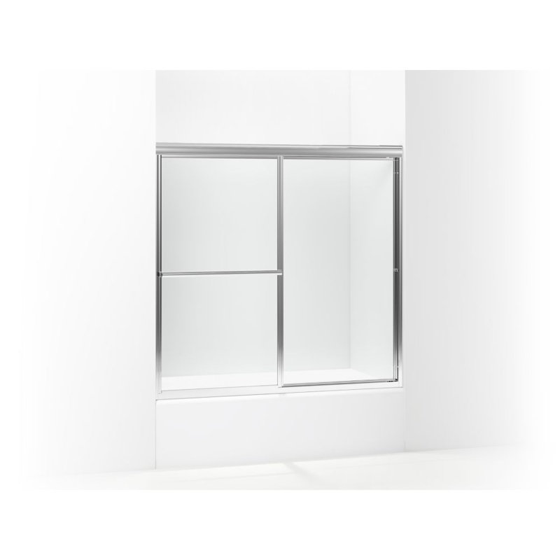 Deluxe 59.38" x 56.25" Bypass Bath Door Left to Right Open, Silver