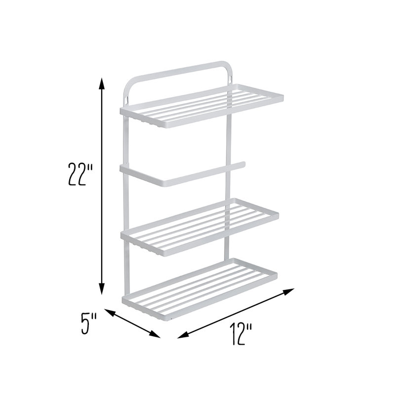 3 Jar  Spice Rack, White