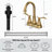 High Arc Dual-Handle Centerset Bathroom Faucet with Drain Assembly(Set of 2)-128613786