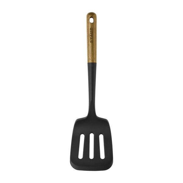 STAUB Risotto Spoon, Cooking Utensil, Perfect for Stirring and Serving  Risotto, Durable BPA-Free Matte Black Silicone, Acacia Wood Handles, Safe  for