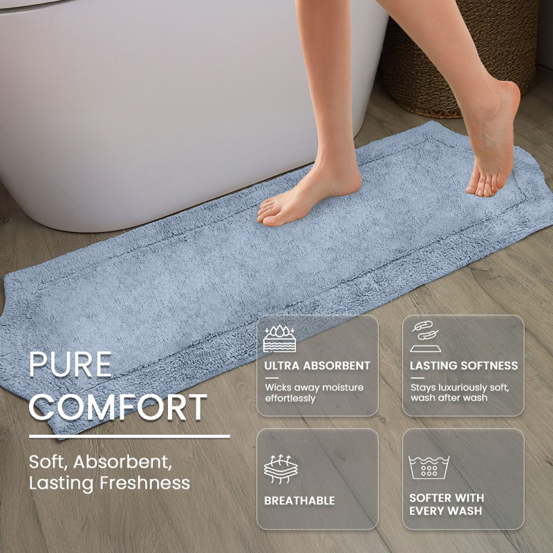 Morissette 100% Cotton Contour Mat 20"x20", Blue