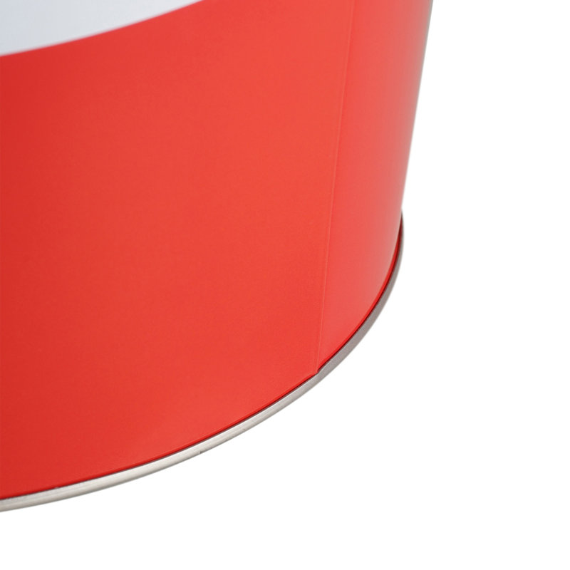 White and Red Metal Turtle Wax Office Trash Bin