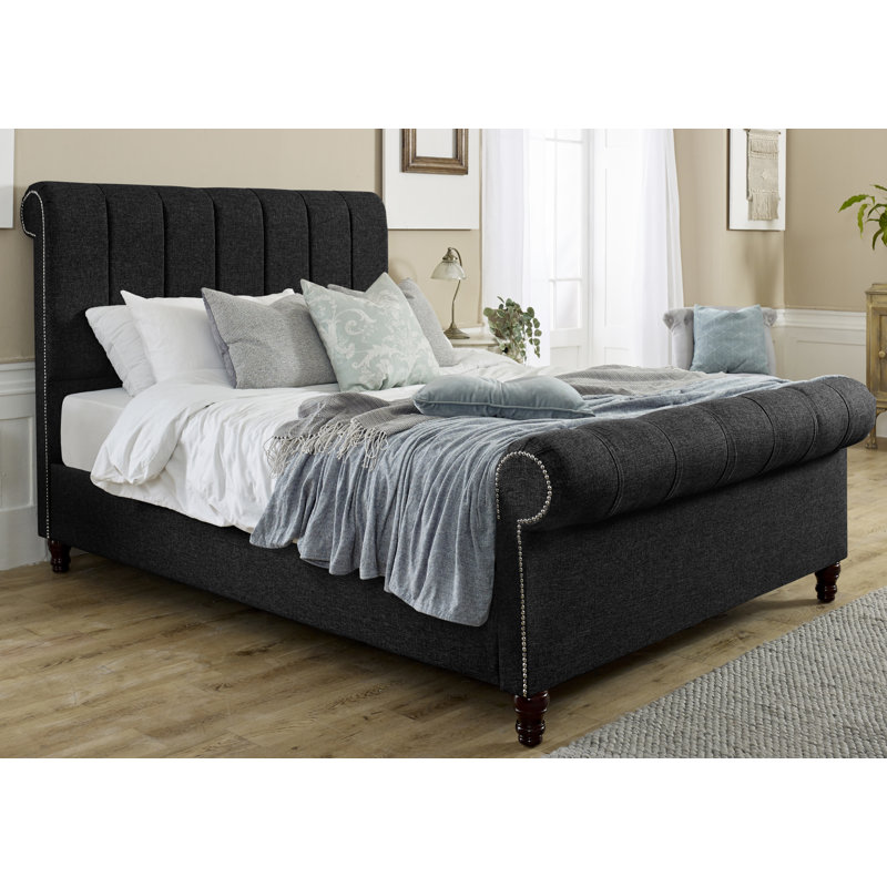 Cherrilyn Upholstered Bed, Single (3'), Black