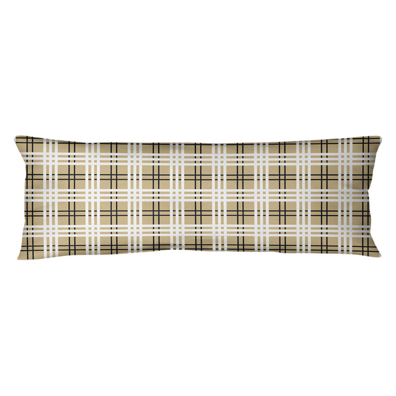 Polyester Medium Pillow, Old Gold/Black/White, Microfiber