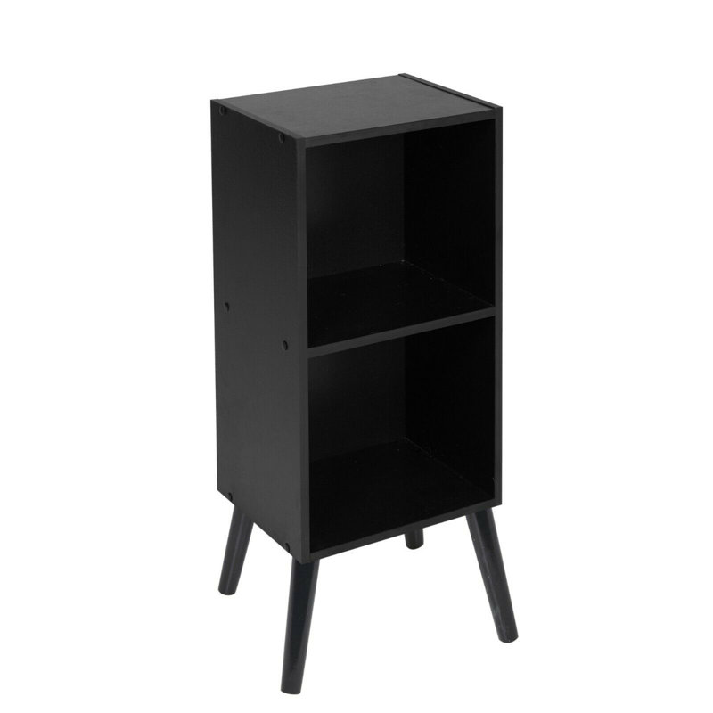 Serlin Wood Standard Bookcase, 75cm H x 30cm W x 24cm D, Black/Black