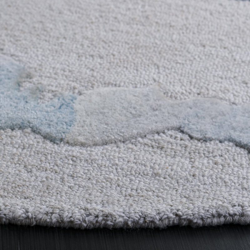 Jatavien Hand Tufted Performance Abstract Rug, Round 6'
