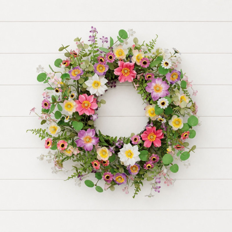 Couronne florale mixte 22 po