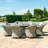 Balcom 8 Seat Round Rattan Fire Pit Dining Set - with Lazy Susan