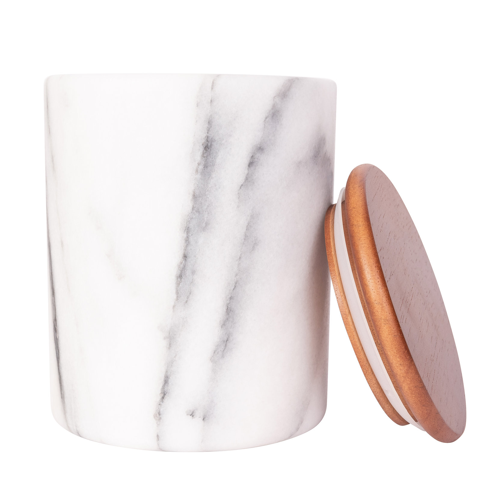 Artifacts Marble™ Stoneware Jar, White Matte, 1.24 kilograms