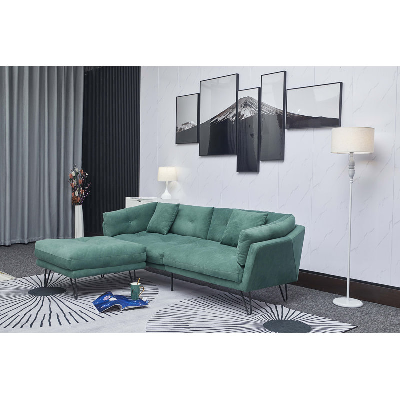 Canapé rembourré 85,83 po Kaeli, Chenille verte