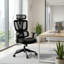 Fauteuil de bureau ergonomique réglable avec support lombaire ergonomique de type N et appui-tête réglable rembourré pour bureau