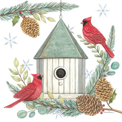 Cardinals and Birdhouse II