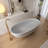 65''Solid Solid Surface Bathtub, Freestanding Soaking Bathtub-111987431