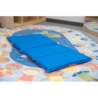 1" Angels 4 Section Folding Rest Nap Mat - Red/Blue