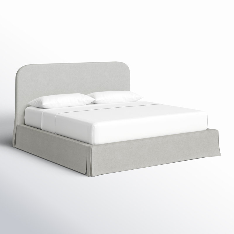 Miya Upholstered Platform Bed, Queen, Cream