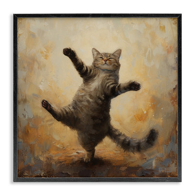 Dancing Tabby Cat Giclee Art by Roozbeh Bahramali
