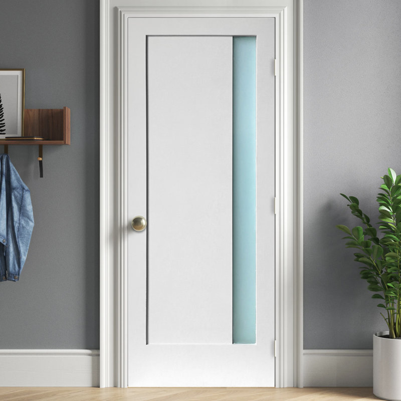 Porte standard en verre satiné, H 80 po x l 28 po x P 1,38 po, Remise droite